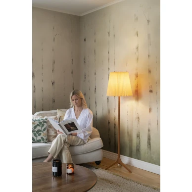 Vihrea tapetti olohuoneeseen puukuviolla Sundborn Sandbergilta S10170 kuva