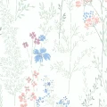 Kesaniemi valkoinen kukkatapetti Pihlgren ja Ritolalta 70099