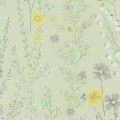 Kesaniemi vihrea paperitapetti kukkakuviolla Pihlgren ja Ritolalta 70101