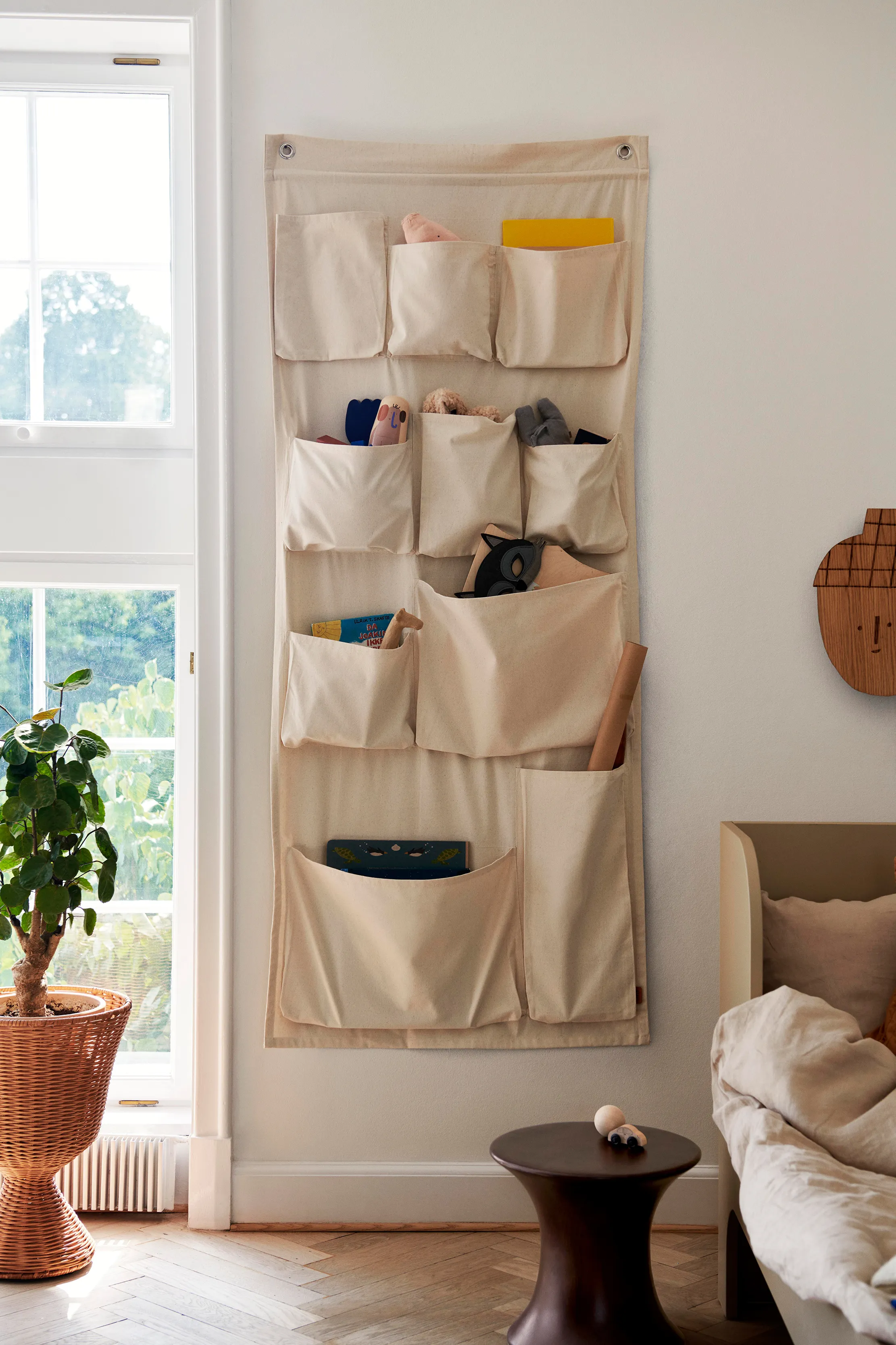 Canvas Wall Pockets hanging storage from Ferm Living
