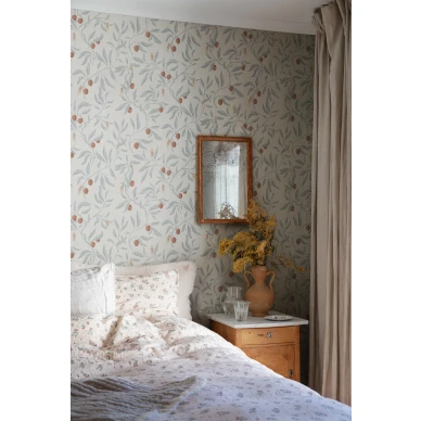 Makuuhuoneen tapetti lehtikuviolla Sandbergin Vinnie S10192 image