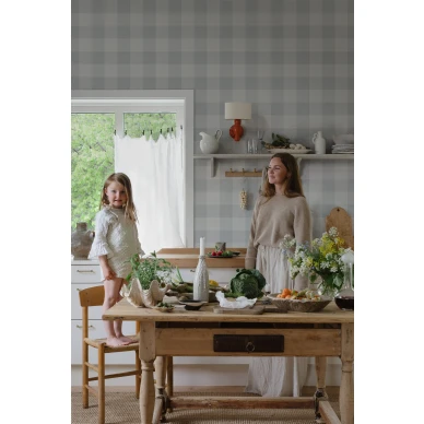 Keittion ruututapetti Lykke S10229 Sandbergilta kuva