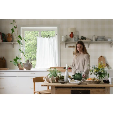 Ruudullinen tapetti keittioon Lykke S10214 Sandbergilta kuva