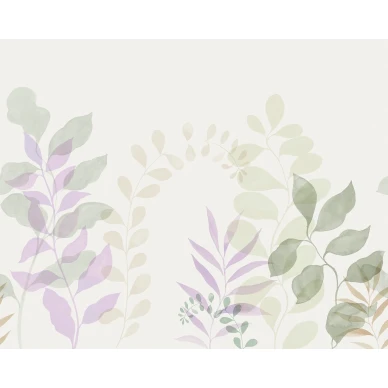 Grow liila lehtitapetti Rebel Wallsilta R18381 koko kuvio image