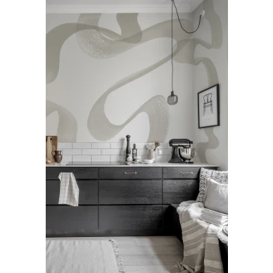 Graafinen leikkimielinen keittiotapetti Waves R18633 Rebel Wallsilta image