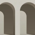Arch hiekanvarinen kuvatapetti Rebel Wallsilta R18620 koko kuvio
