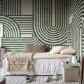 Vihrea tapetti makuuhuoneeseen Twine R18623 Rebel Wallsilta