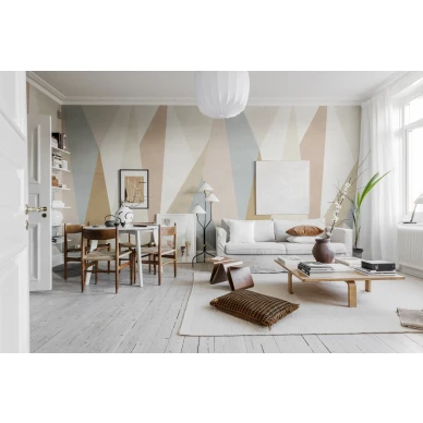 Olohuoneen kuvatapetti geometrisella kuviolla Rebel Wallsilta Chrystal R18609 image