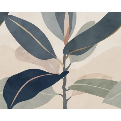 Ruby sininen lehtitapetti Rebel Wallsilta R18391 koko kuvio kuva