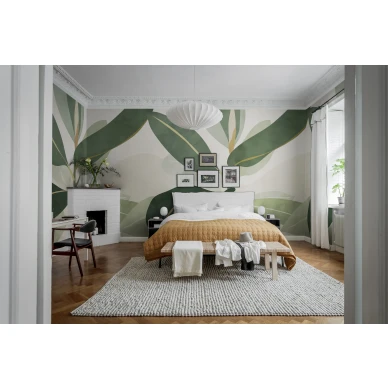 Suurikuvioinen lehtitapetti Rebel Wallsilta Ruby R18590 kuva