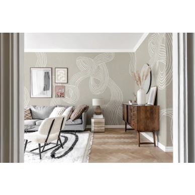 Beige graafinen kuvatapetti Stripes R18421 Rebel Wallsilta kuva