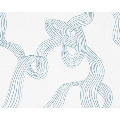 Stripes sinivalkoinen graafinen tapetti Rebel Wallsilta R18585 koko kuvio kuva