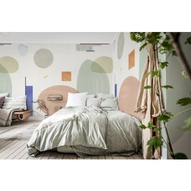 Geometrinen tapetti makuuhuoneeseen Rebel Wallsilta Geometry R18361 kuva