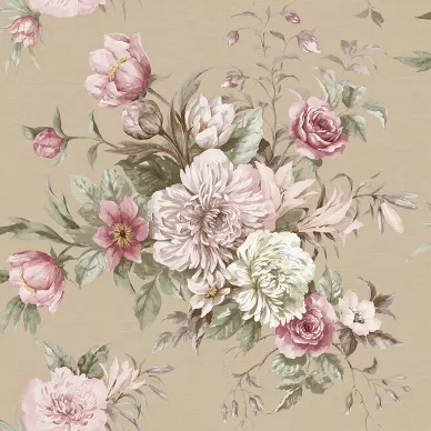 Floral Charm beige kukkatapetti Borastapeterilta 4250 kuva