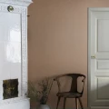 Olohuoneen tapetti yksivarinen oranssi ruskea Borasilta Terracotta Linen 4324
