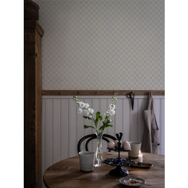 Duron harmaa klassinen ruudullinen tapetti Ingrid 516 01 kuva