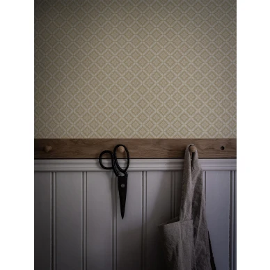 Keltainen ruututapetti Durolta Ingrid 516 02 kuva