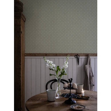 Klassinen vihrea ruututapetti 516 03 Ingrid Durolta kuva