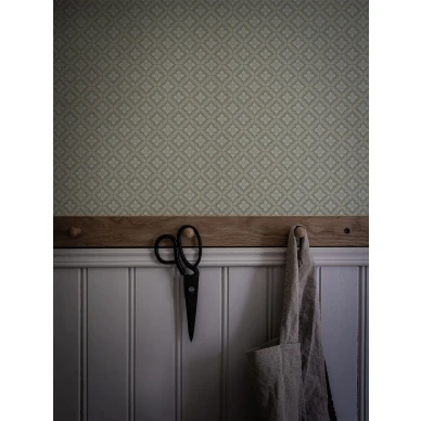 Ruudullinen vihrea tapetti Durolta Ingrid 516 03 kuva