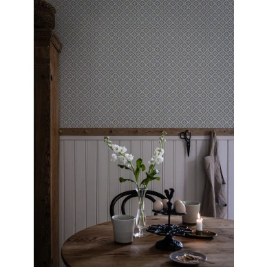 Sininen ruudullinen tapetti Ingrid 516 04 Durolta kuva