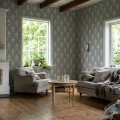 Sininen olohuoneen tapetti Edsbyn Durolta 518 04