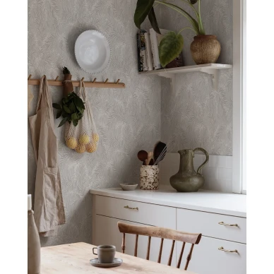 Harmaa keittiotapetti Sandbergilta Idun S10207 kuva