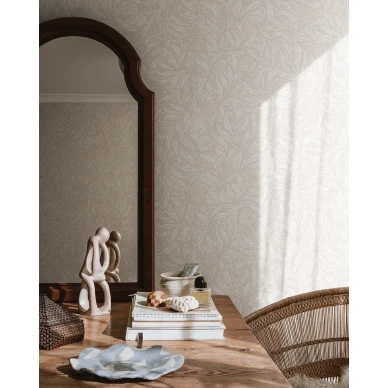 Beige kukkatapetti Sandbergilta Olof S10203 image