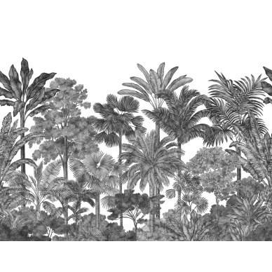 Tropical Bellewood grafiitinharmaa kuvatapetti Rebel Wallsilta R17594 koko kuvio image