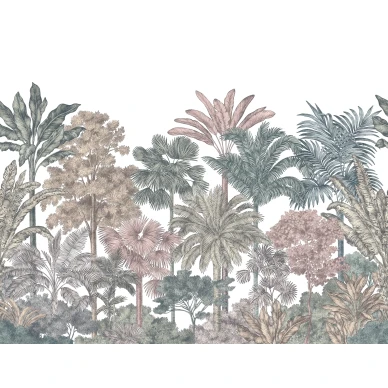 Tropical Bellewood roosa puutapetti Rebel Wallsilta R17593 koko kuvio image