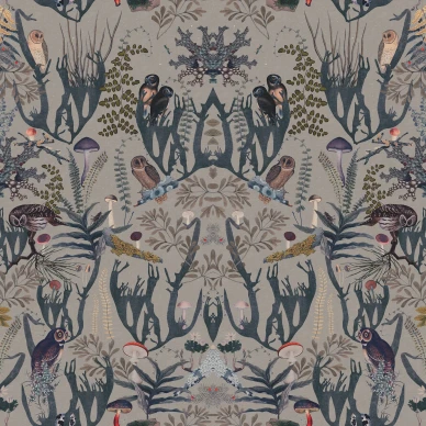 The Swedish Forest sininen metsatapetti Rebel Wallsilta R16212 kuva