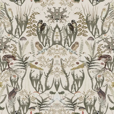 The Swedish Forest vaalea metsatapetti Rebel Wallsilta R16213 kuva