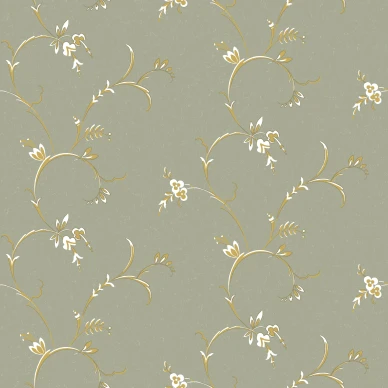 Ekbacken vihrea kukkatapetti Durolta 523 03 kuva