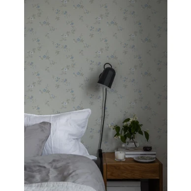 Sininen kukkatapetti makuuhuoneeseen Durolta Kerstin 525 03 kuva