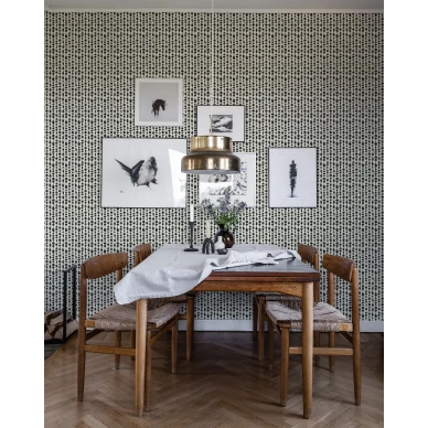 Mustavalkoinen retrotapetti Durolta Margaret Rose 527 05 image