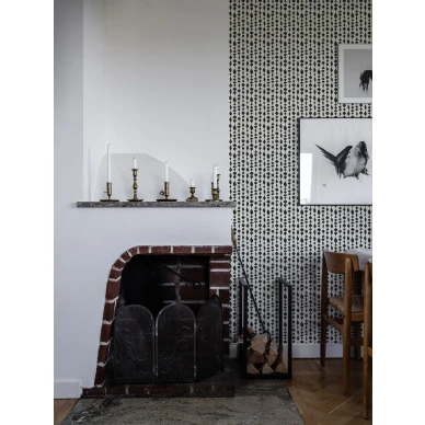 Olohuoneen mustavalkoinen tapetti Durolta Margaret Rose 527 05 image