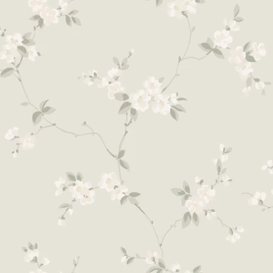 Engla romanttinen beige kukkatapetti Sandbergilta S10186 kuva