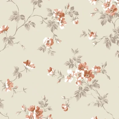 Kristina Hav Land beige kukkatapetti Durolta 387 06 kuva