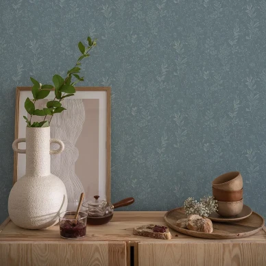 Duron sininen kukkatapetti Tuva 613 03 image