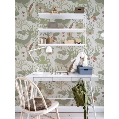 Leikkisa vaalastapetti Durolta Havet ar Djupt 611 01 image