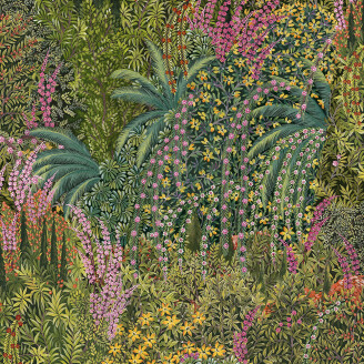 Cascade vihrea tiheakuvioinen kukkatapetti Cole Sonilta 120 5014 kuva