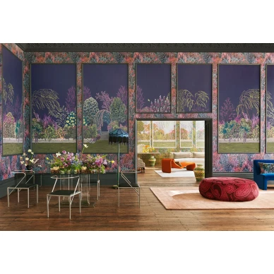 Cole Son tapetit Reverie 120 4013 tauluissa ja Cascade 120 5017 seinalla kuva