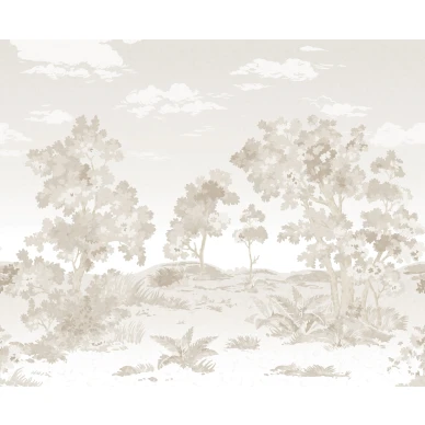 Countryside Landscape beige maisematapetti Borastapeterilta 9479w koko kuvio kuva