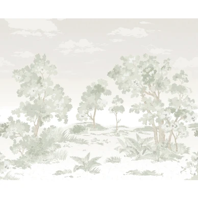 Countryside Landscape vihrea maisematapetti Borastapeterilta 9480w koko kuvio kuva