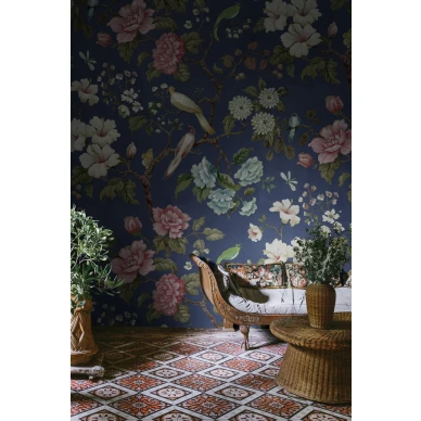 Sininen lintutapetti Grandiflora Rebel Wallsilta R19337 kuva