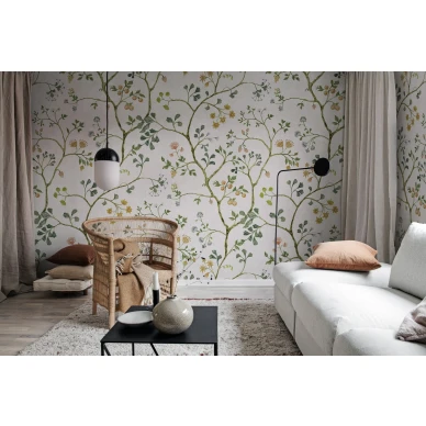 Olohuoneen vaalea kukkatapetti Song Tree Rebel Wallsilta R19234 image
