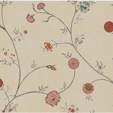 Flower Thread beige kukkatapetti Rebel Wallsilta R19284 kuva
