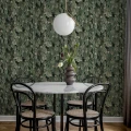Keittion tapetti No Time to Waste vihrealla lehvistolla Rebel Wallsilta R19271