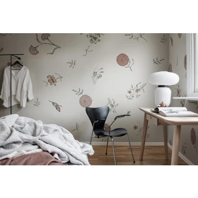 Makuuhuoneen kukkatapetti Flower Fall Rebel Wallsilta R19251 kuva