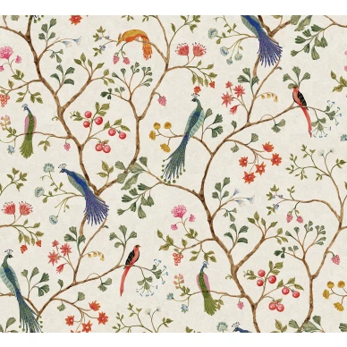 Songbirds valkoinen lintutapetti Rebel Wallsilta R19247 koko kuvio image
