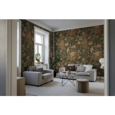 Kukkatapetti olohuoneeseen Vintage Flora Rebel Wallsilta R19238 kuva